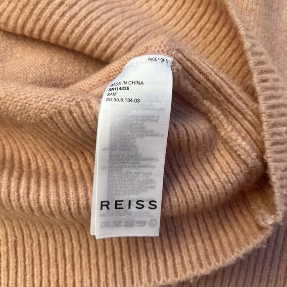 Reiss Women’s Sam Roll Neck Jumper Sweater Large Pink Nude Peach Wool Blend - Picture 6 of 10